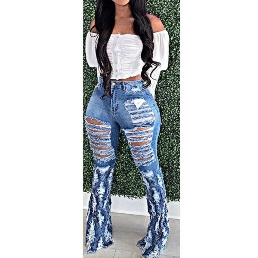 Brand New Sugar Popped fringe Jeans